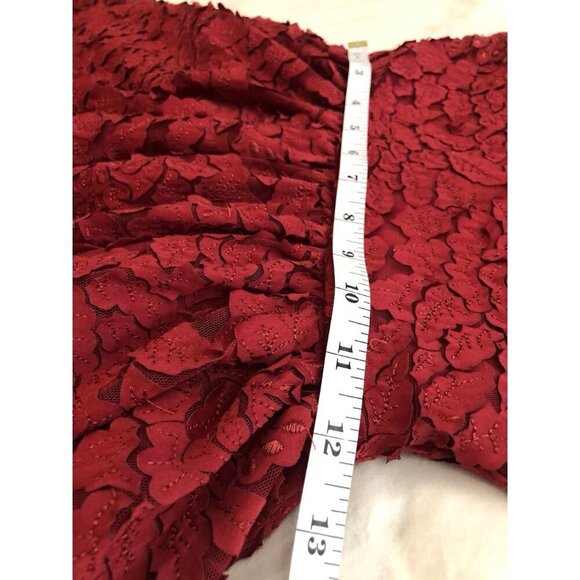 Chasing Fireflies Red Leaf Applique Sleeveless Party Dress Girls 6 Flower Girl - Picture 8 of 9